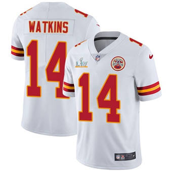 Super Bowl LV 2021 Men Kansas City Chiefs #14 Sammy Watkins White Limited Jersey->kansas city chiefs->NFL Jersey